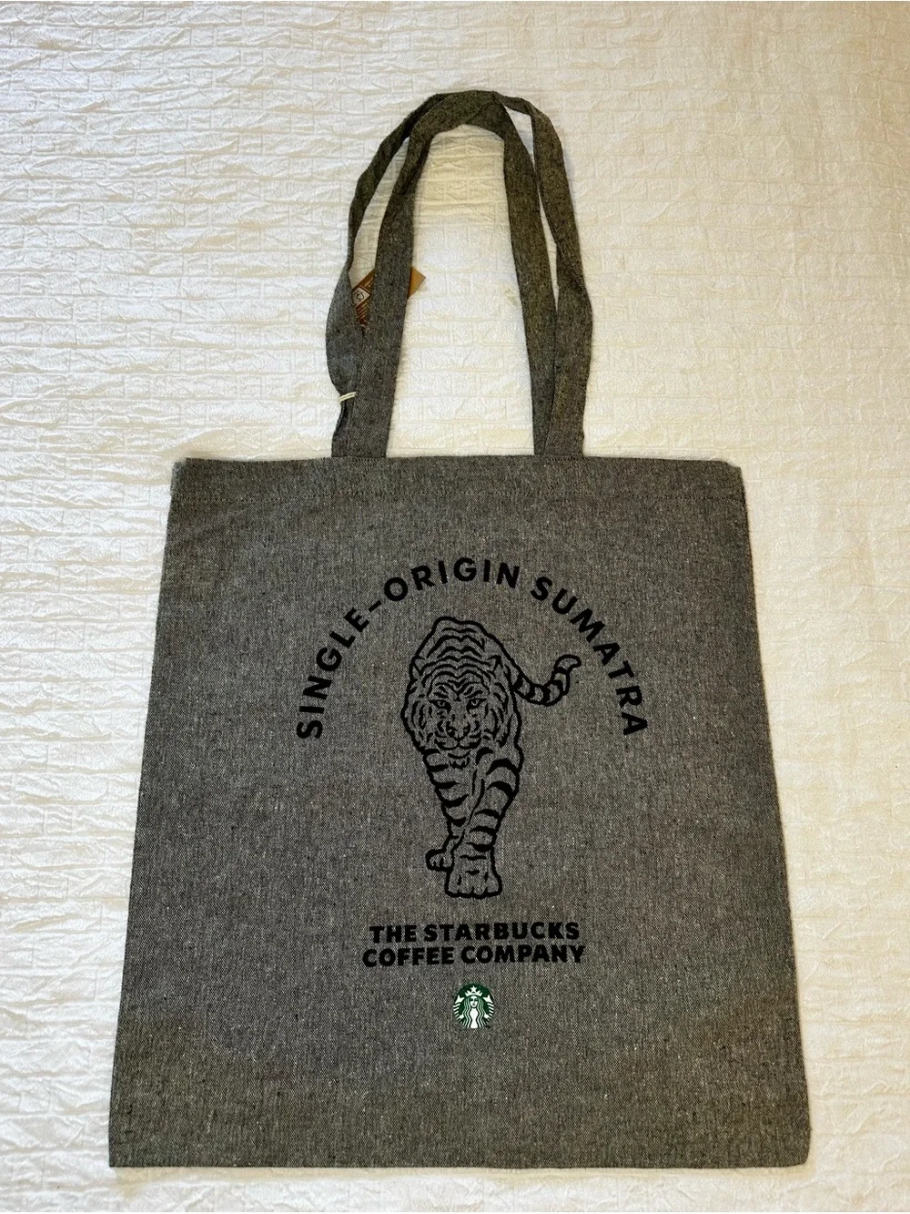NWT Starbucks Single Origin Sumatra Tiger Gray Tote Bag Coffee Company